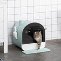 Pawhut Cat Litter Box With Lid, Covered Litter Box For Indoor Cats With Tray, Scoop, Filter, 17