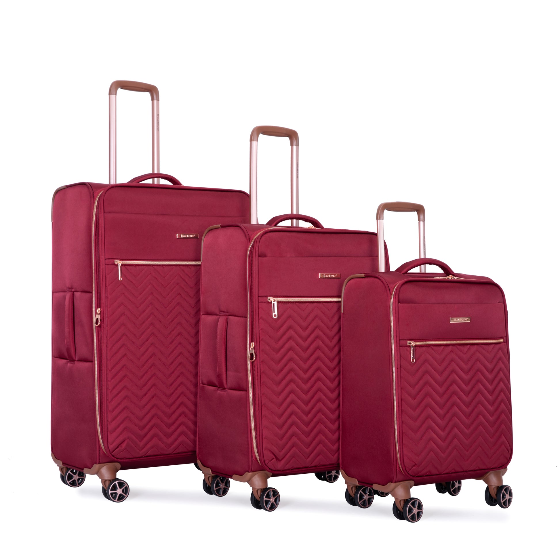 4 Piece Set 16 20 24 28 ,Softshell Suitcase Spinner Wheels Terylene Luggage Sets Carry On Suitcase Luggage Lightweight Durable Suitcasewine Red Wine Red Polyester