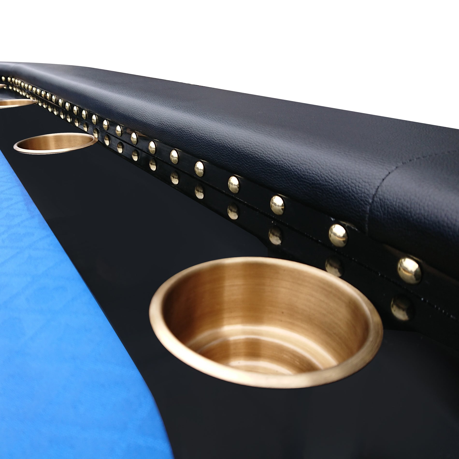 96" Poker Table For 10 Players Casino Game Texas Hold'Em Premium Oval With Round Stud Rivet Decorate Waterproof Cloth Chip Tray Cup Holders Blue Blue Primary Living Space Modern Plastic,Tech