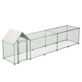 16X3Ft Metal Chicken Coop Run Backyard Hen House Poultry Habitat Cage W Cover Silver Metal