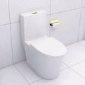 Elongated One Piece Toilet White White Bathroom Modern Porcelain