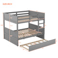 Full Over Full Bunk Bed With Twin Size Trundle, Gray Old Sku: Lp000250Aae Full Gray Solid Wood