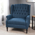 One And Half Seater Recliner Navy Blue Fabric