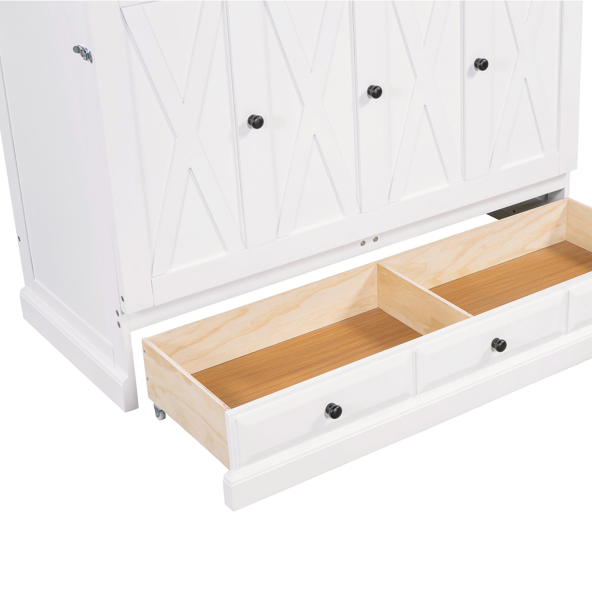 Solid Pine Murphy Bed Chest Cube Cabinet Bed With Charging Station And Large Storage Drawer For Home Office Or Small Room,Queen,White Box Spring Not Required Queen White Wood White Pine Murphy Solid Wood Mdf