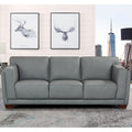 Marshall Leather 3 Seater Sofa Slate Memory Foam Genuine Leather 3 Seat