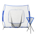 Soozier Baseball Practice Net Set With 7.5X7Ft Catcher Net, Ball Caddy, Portable Baseball Practice Equipment With For Hitting, Pitching, Batting, Catching, Blue Blue Steel