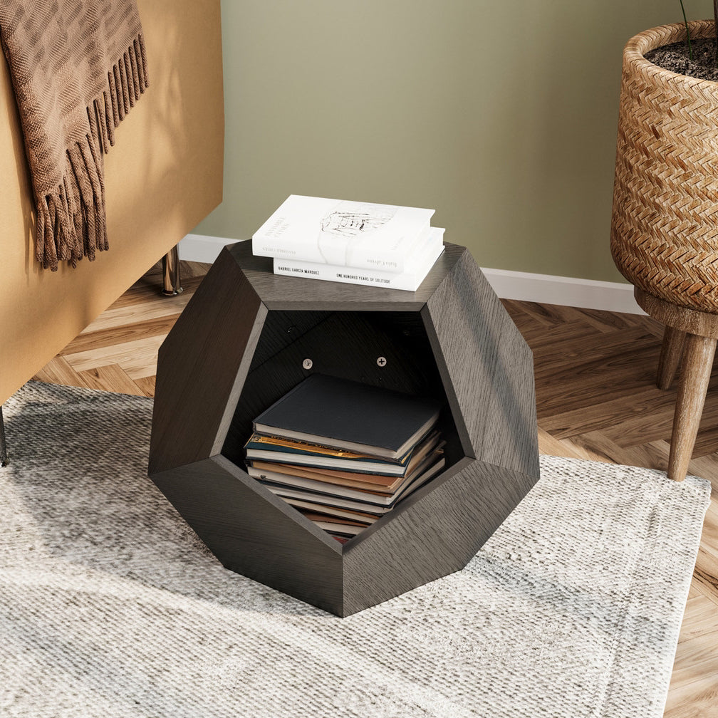 25.98'' Modern Pet Furniture Cat Litter, Sofa Side Table, Planter Mdf Multifunctional Furniture, Burmese Sumac Black Brown Mdf