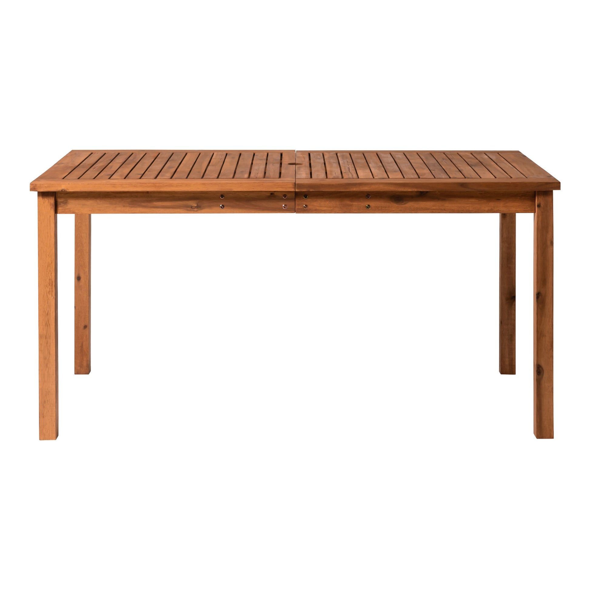 Contemporary Slat Top Acacia Wood Outdoor Dining Table Brown Brown Acacia Wood