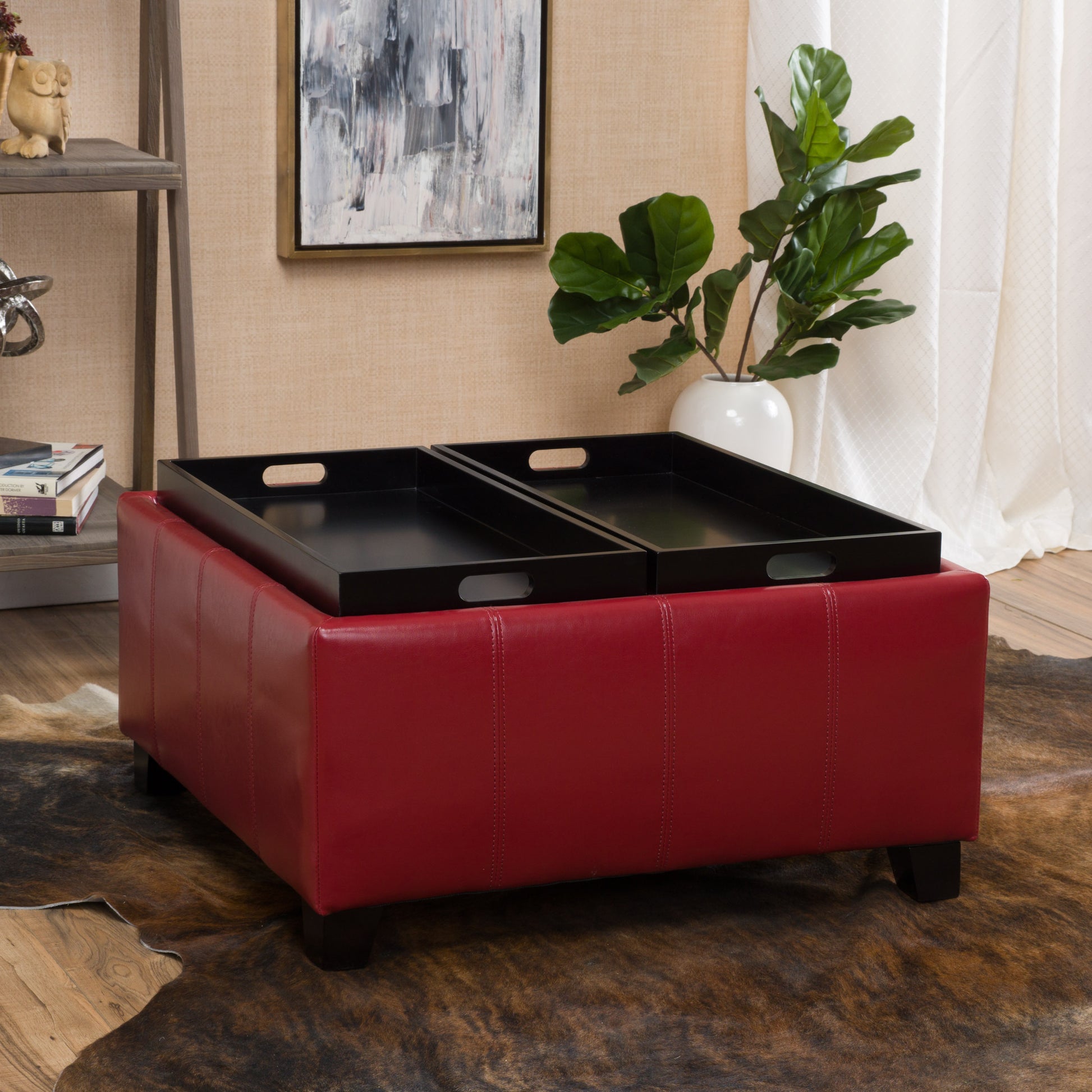 Mansfield Ottoman Red Pu