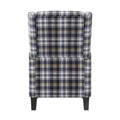 The Savannah Recliner Grey Plaid Velvet Manual Push Back Wood Cushion Back Square Arms Velvet