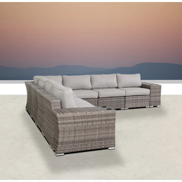 Fully Assembled Outdoor Wicker Patio Sofa Quick Setup Pre Assembled Patio Furniture Grey Mix Wicker