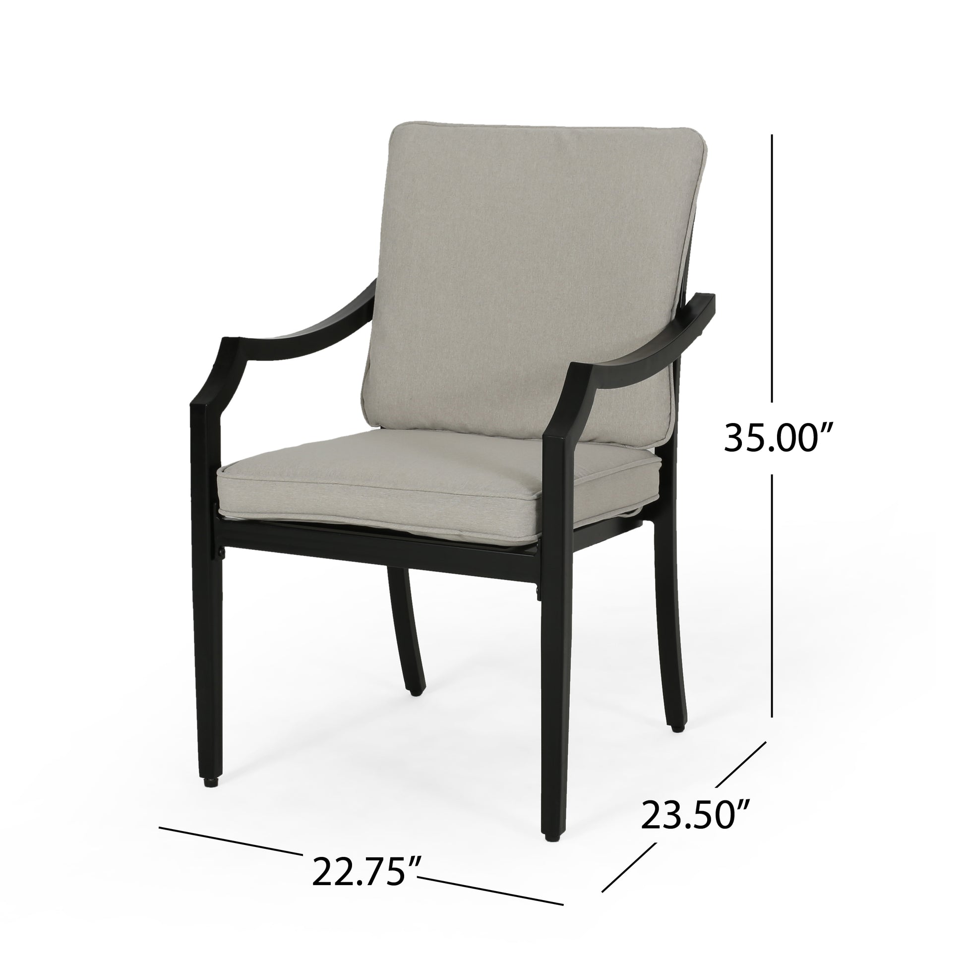 Dining Chair Beige Black Fabric Metal