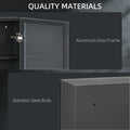Kleankin Bathroom Mirror With Storage Shelves Bathroom Wall Cabinet, Black Black Stainless Steel