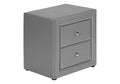 Nightstand, Nightstand, End, Side, Lamp, Storage Drawer, Bedroom, Upholstered, Grey Leather Look, Transitional Grey Mdf