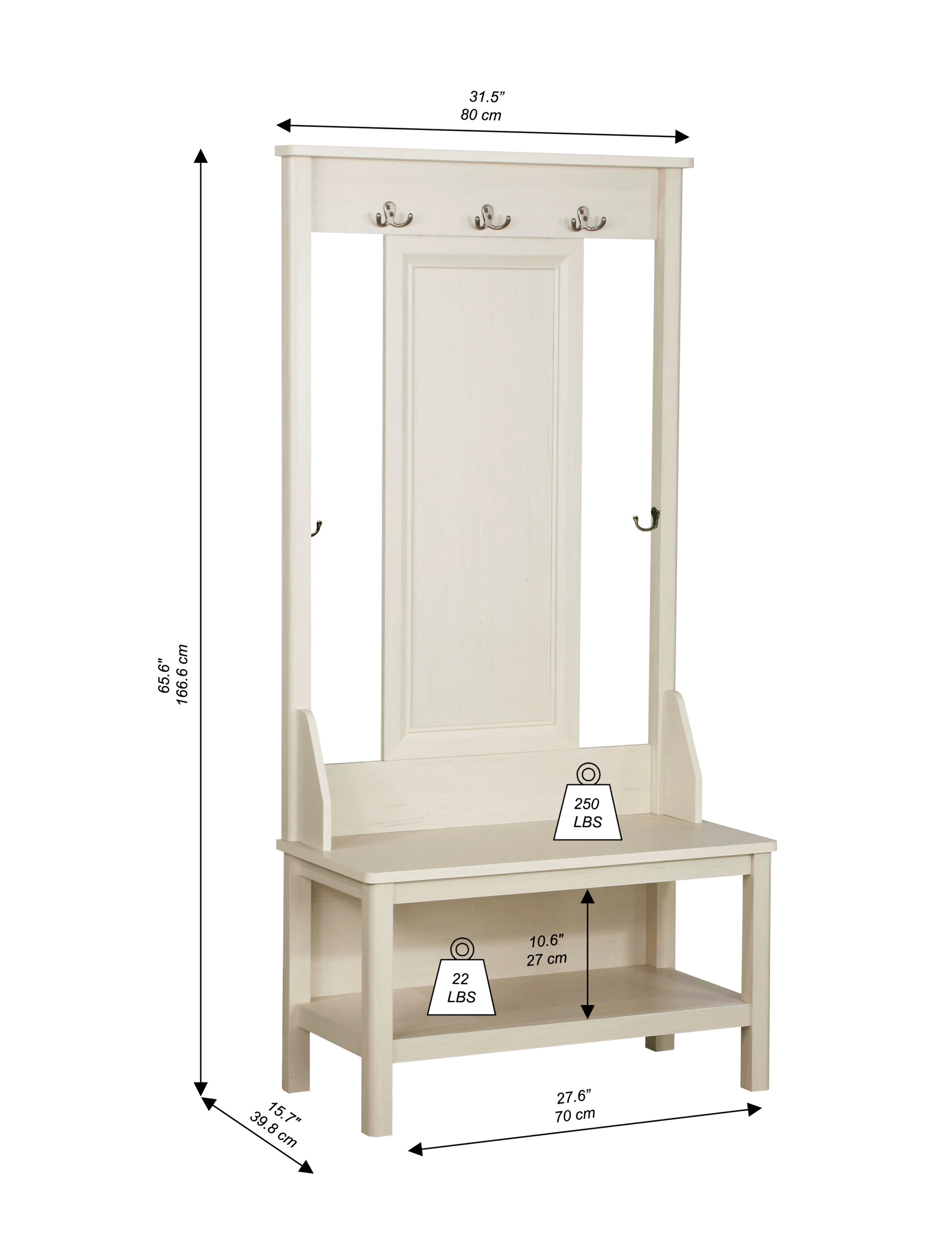 Hall Tree & Shoe Bench Elegant Antique White Hall Tree With Bench And Spacious Shoe Storage Perfect For Entryway Organization Antique White Solid Wood