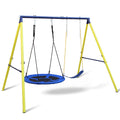 Indoor Outdoor Metal Swing Set With Safety Belt For Backyard Multicolor Steel