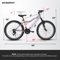 A26208 Ecarpat 26 Inch Mountain Bike, 21 Speed V Brake, Front Suspension, Carbon Steel Frame Mountain Bike For Teenagers Girls Women Bicycles Cycling Purple Durable Garden & Outdoor Polyurethane Foam Steel