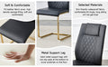 Table And Chair Set.The Table Has A Glass Tabletop With Imitation Marble Pattern Stickers And Stainless Steel Golden Table Legs. Paried With Comfortable Chairs With Pu Seats And Metal Legs. White Gold Seats 6 Glass Metal