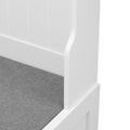 Hall Tree With 6 Hooks And Hinged Lid, Coat Hanger, Entryway Bench, Storage Bench, 3 In 1 Design, 69Inch, For Entrance, Hallway White Mdf