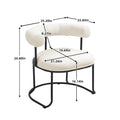 Coolmore Boucle Dining Chairs Set Of 2, Mid Century Modern Curved Backrest Chair, Round Upholstered Kitchen Chairs Beige Boucle Beige Foam Mdf Metal
