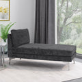 Chaise Lounge Black Fabric 1 Seat