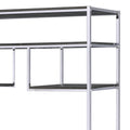 Vonara Rustic Gray Oak & Chrome Finish Bookshelf Chrome,Gray,Oak Metal,Synthetic Wood