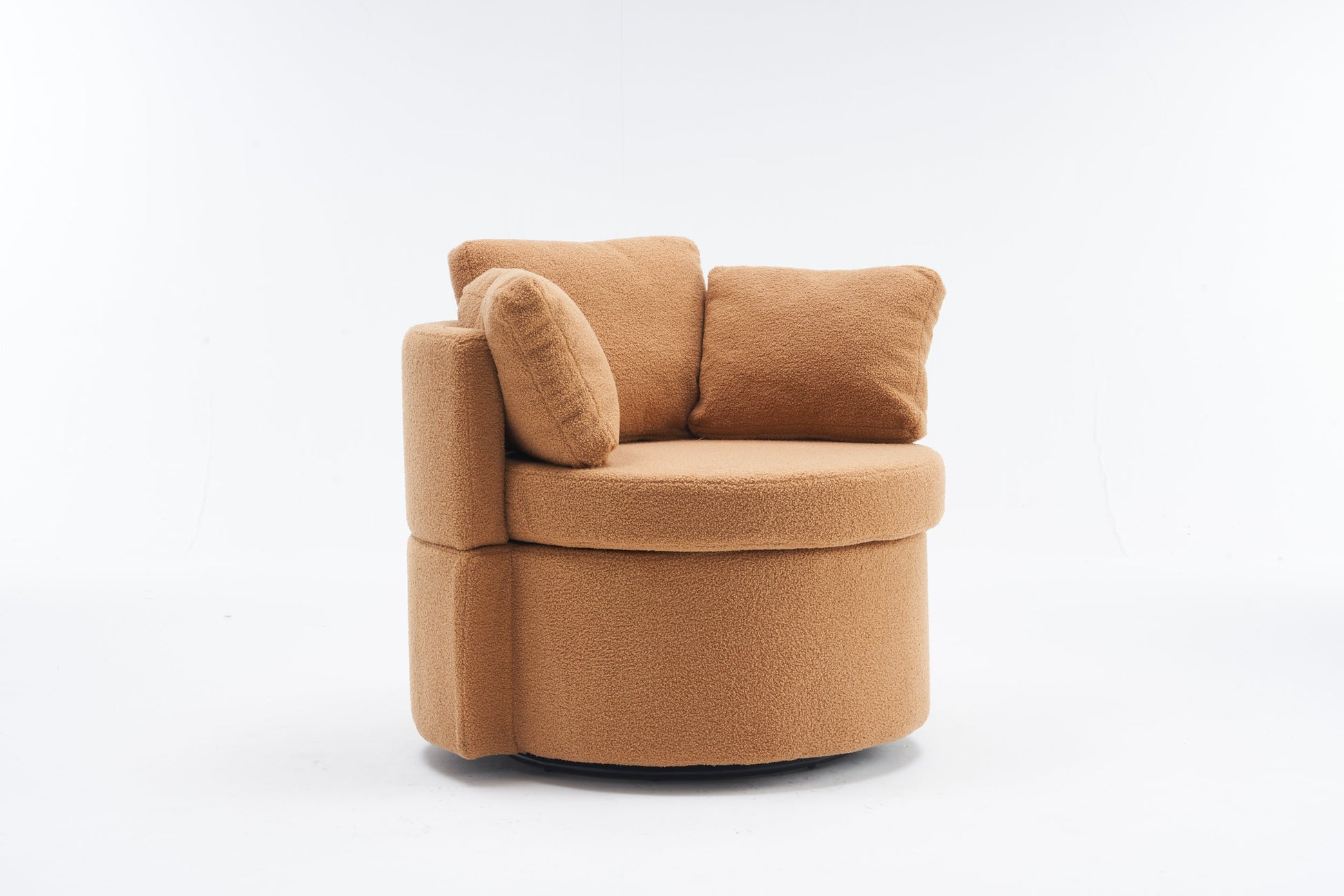 029 Teddy Fabric Swivel And Storage Chair With Back Cushion For Living Room,Khaki Khaki Primary Living Space Modern Foam Teddy