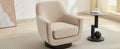 U Shaped Fully Assembled Swivel Chair Velvet Accent Chair Armchair Round Barrel Chair For Living Room Bedroom,Beige Beige Velvet