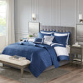 8 Piece Comforter And Quilt Set Collection Navy King Cal King King Navy Polyester