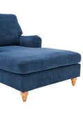 Modern Mid Century Indoor Oversized Chaise Lounger Comfort Sleeper Sofa With Soild Wood Legs Blue Foam 1 Seat