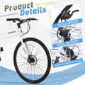 21 Speed Folding Hybrid Bike Disc Brake 700C Road Bike For Men Women'S City Bicycle Cycling White Garden & Outdoor Aluminium