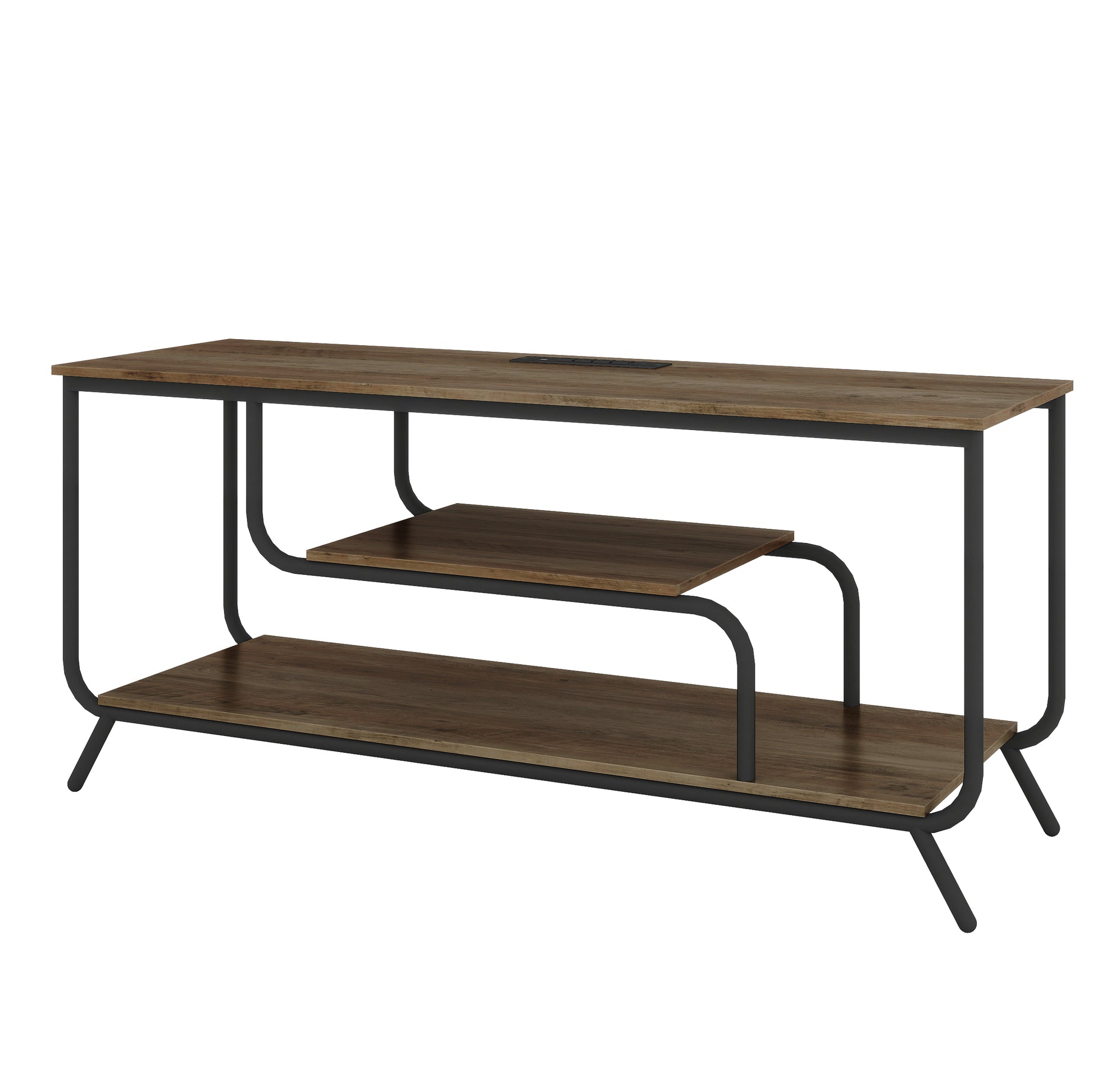 Tv Stand With Power Outlets And Led Lights Tv Stand For Tvs Up To 55 Inch, Entertainment Center With Shelves, Modern Tv Console Table For Living Room & Bedroom, Light Gray Light Gray 40 49 Inches