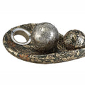 8.25 Long Inch Chrysanthemum Resin Fruit Bowl W Spheres Multicolor Polyresin