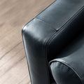 Mid Century Tufted Leather Chair Navy Leather