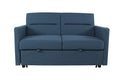 Loveseat Sleeper Pull Out Couch 3 In 1 Sofa Bed Adjustable Backrest Blue Wood Fabric