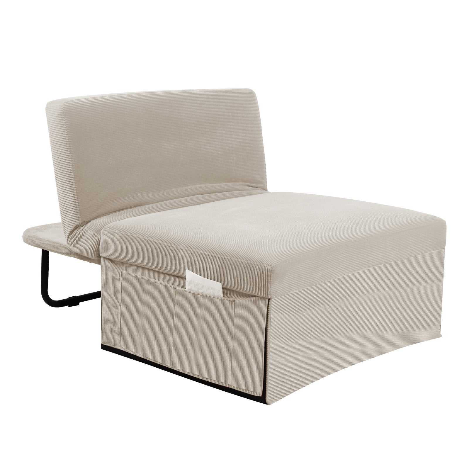 Modern Corduroy Sofa Bed,Couch Chair,Sleeper Bed,Small Lounge Sofa W Reclining Backrest,Furniture For Living Room,Bedroom,4 In 1 Convertible Sleeper Sofa Bed, White White Corduroy 1 Seat
