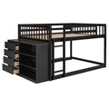 Full Over Full Bunk Bed With 4 Drawers And 3 Shelves Espresso Full Espresso Solid Wood