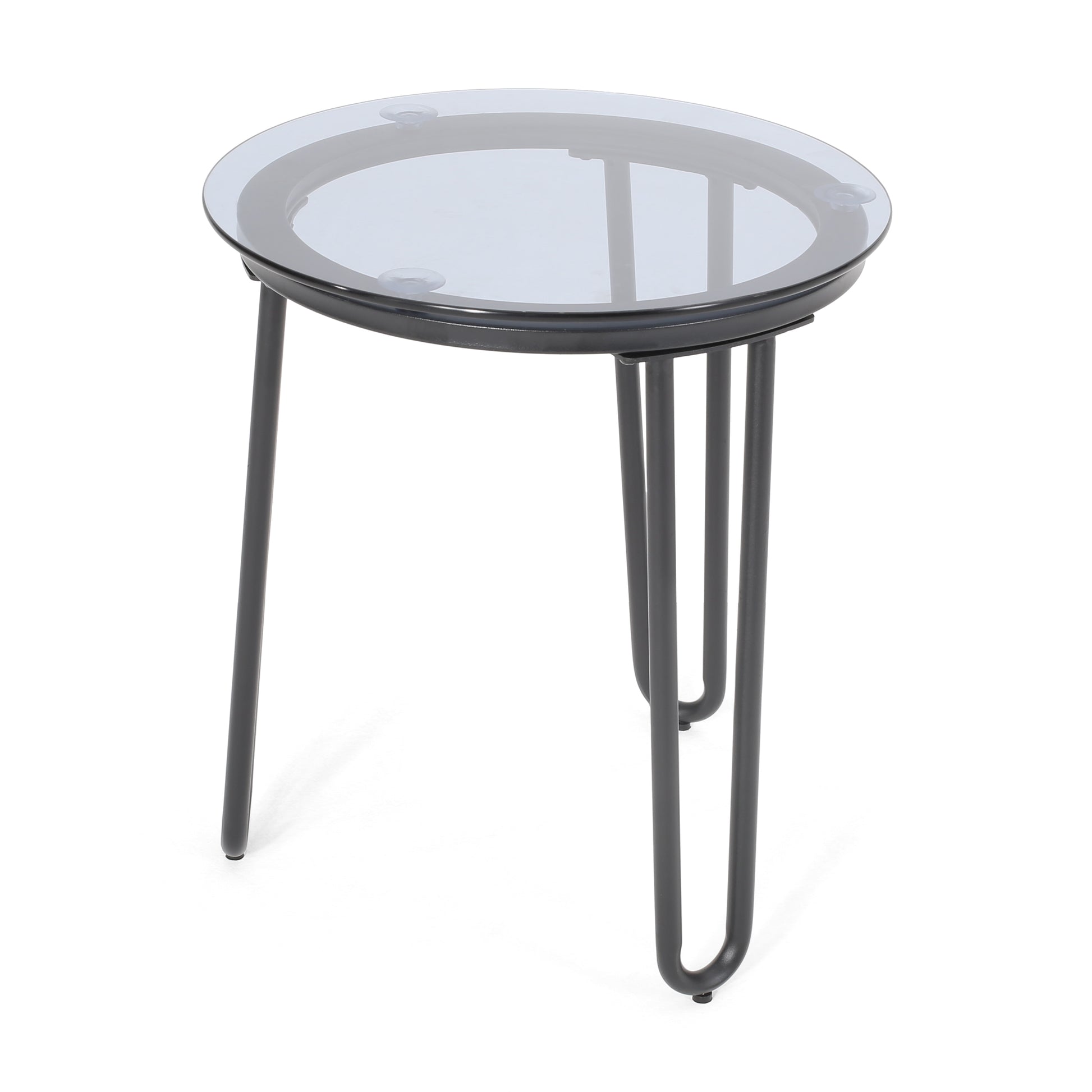 La Jolla Side Table Black Tempered Glass