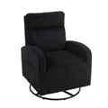 Jiada Upholstered Swivel Glider.Flannel Fabric.Rocking Chair For Nursery In Black.Modern Style One Left Bag Black Foam Corduroy