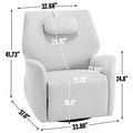 Beige Swivel And Rocker Power Recliner Chair With Lumbar And Neck Support Pillow, Max Swivel Degree 270 , Heavy Duty Motion Mechanism With Usb And Type C Ports Beige Polyester Power Push Button Metal Primary Living Space Medium Firm Tight Back Heavy Duty