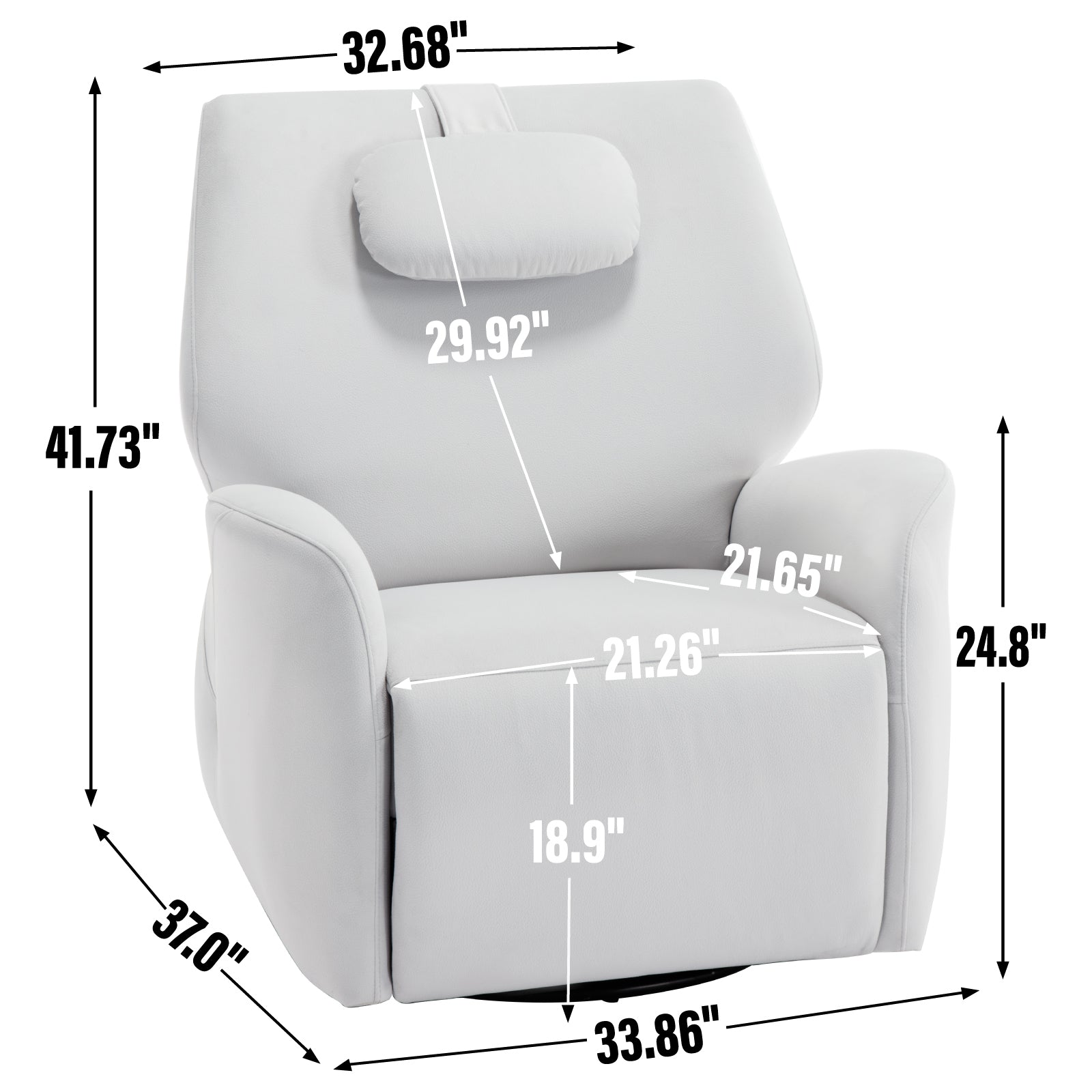 Beige Swivel And Rocker Power Recliner Chair With Lumbar And Neck Support Pillow, Max Swivel Degree 270 , Heavy Duty Motion Mechanism With Usb And Type C Ports Beige Polyester Power Push Button Metal Primary Living Space Medium Firm Tight Back Heavy Duty