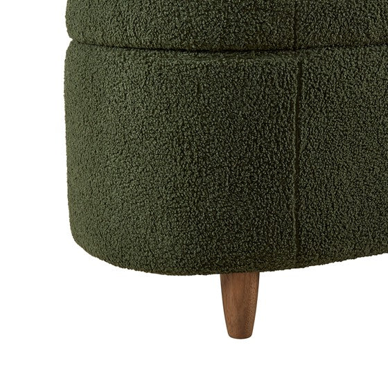 Boucle Flip Top Storage Bench Green See Below Green Wood