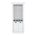 Lafayette Bar Cabinet With 4 Bottle Rack, Upper Glass Holder And Dual Door Design White Primary Living Space Modern Shelves Included Particle Board