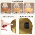 Tap Control And Dimmable Accent Table Lamp With Power Outlet Gold See Below Gold Iron