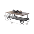 Oak And Antique Grey Coffee Table With Shelf Oak Primary Living Space Shelves Rectangular Wood Metal