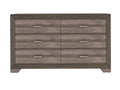 Antique Brown Gray Six Drawer Dresser Brown Gray Solid Wood Mdf