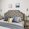 Queen&Full Sized Headboard Grey Velvet