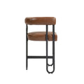 Coolmore Bar Stools Set Of 2, Modern Bar Stool With Back, Black Metal Frames, Upholstered Bar Stools For Kitchen Island, Pub, Club Light Brown Pu Light Brown Foam Pu Leather