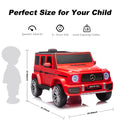 Licensed Mercedes Benz G63 Kids Ride On Car, 12V Electric Vehicle With Remote Control, Double Open Doors, Music, Bluetooth, Wheels Suspension, Battery Powered For Children Boy Girl Red Red Polyethylene