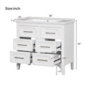 36'' Bathroom Vanity With Resin Sink Combo, Free Standing Single Vanity Set With Four Drawers, Solid Wood Frame Bathroom Storage Cabinet 4 White Bathroom Solid Wood Mdf Resin Painted